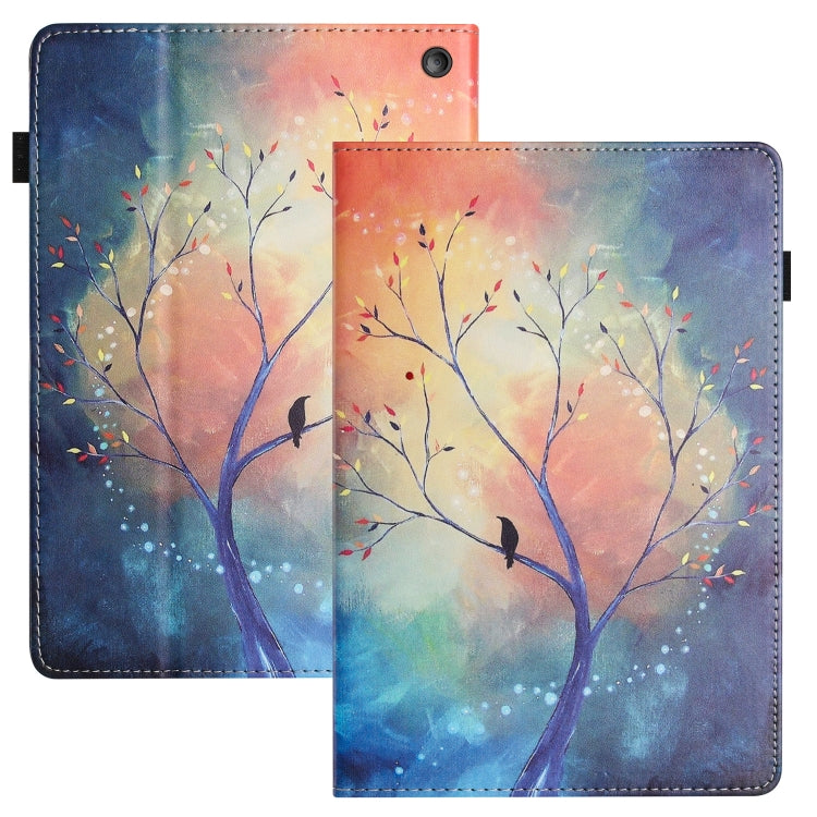 For Amazon Kindle Fire HD 8 2020 2022 Sewing Litchi Texture Smart Leather Tablet Case(Oil Painting Tree) - Amazon by PMC TechLife | Online Shopping South Africa | PMC TechLife | Buy Now Pay Later Mobicred