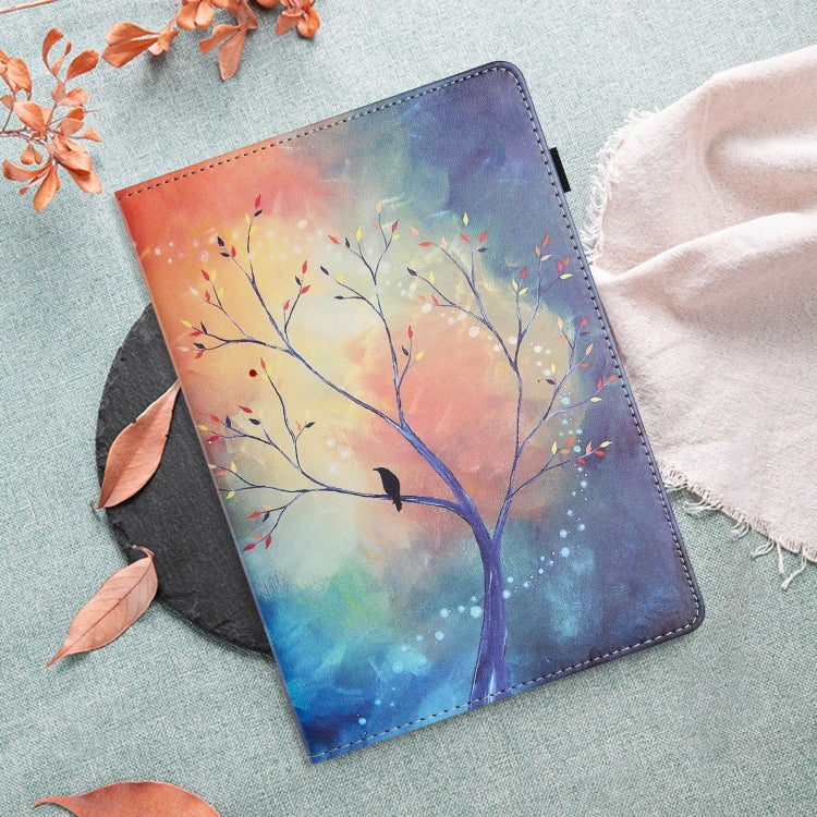 For Lenovo M10 Plus Sewing Litchi Texture Smart Leather Tablet Case(Oil Painting Tree) - Lenovo by PMC TechLife | Online Shopping South Africa | PMC TechLife | Buy Now Pay Later Mobicred