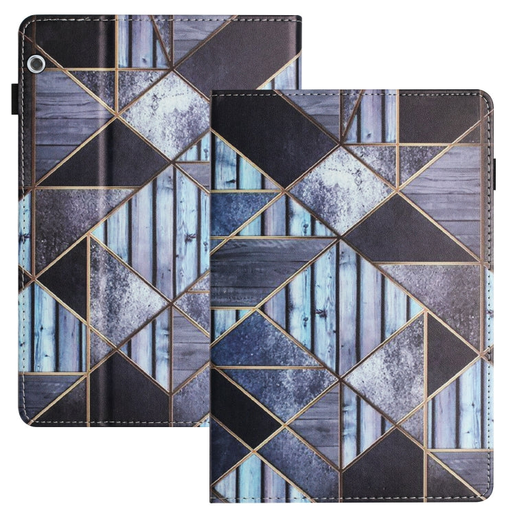 For Huawei MediaPad T5 10 Sewing Litchi Texture Smart Leather Tablet Case(Marble) - Huawei by PMC TechLife | Online Shopping South Africa | PMC TechLife | Buy Now Pay Later Mobicred