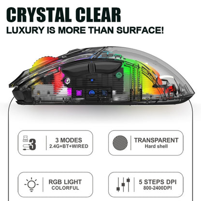 XUNFOX XYH20RGB Transparent 2400DPI RGB Light Wired Gaming Mouse, Cable Length: 1.2m(White) - Wired Mice by PMC Jewellery | Online Shopping South Africa | PMC Jewellery | Buy Now Pay Later Mobicred