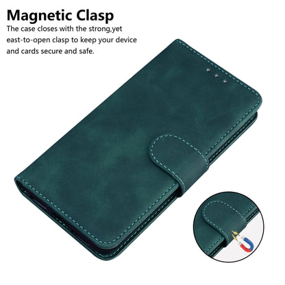 For Honor Magic6 Pro Skin Feel Pure Color Flip Leather Phone Case(Green) - Honor Cases by PMC Jewellery | Online Shopping South Africa | PMC Jewellery | Buy Now Pay Later Mobicred