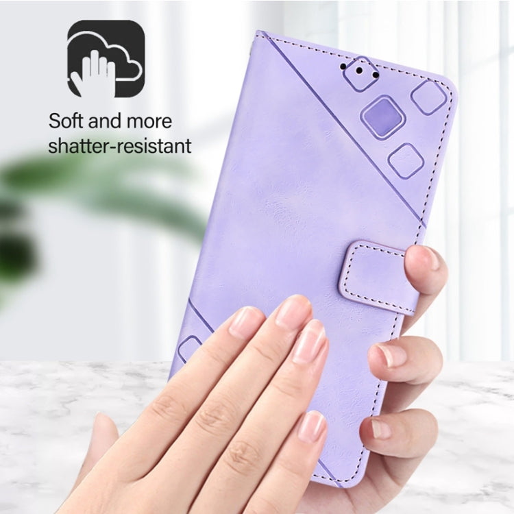 For Honor Magic6 Pro 5G Global Skin-feel Embossed Leather Phone Case(Light Purple) - Honor Cases by PMC Jewellery | Online Shopping South Africa | PMC Jewellery | Buy Now Pay Later Mobicred