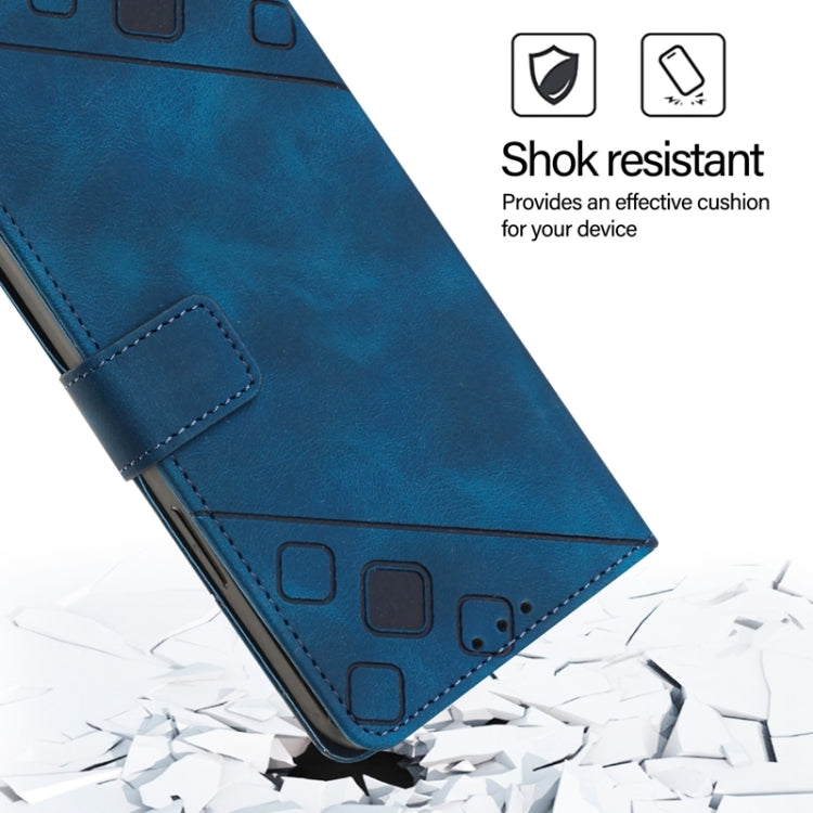 For Honor Magic6 Pro 5G Global Skin-feel Embossed Leather Phone Case(Blue) - Honor Cases by PMC Jewellery | Online Shopping South Africa | PMC Jewellery | Buy Now Pay Later Mobicred