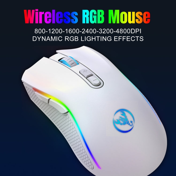 HXSJ L96 2.4G Wireless RGB Backlit Keyboard and Mouse Set 104 Pudding Key Caps + 4800DPI Mouse(White) - Wireless Keyboard by HXSJ | Online Shopping South Africa | PMC Jewellery | Buy Now Pay Later Mobicred