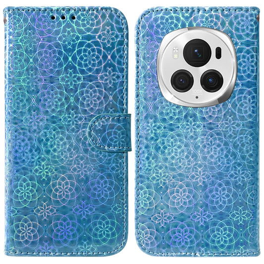 For Honor Magic6 Pro Colorful Magnetic Buckle Leather Phone Case(Blue) - Honor Cases by PMC Jewellery | Online Shopping South Africa | PMC Jewellery | Buy Now Pay Later Mobicred