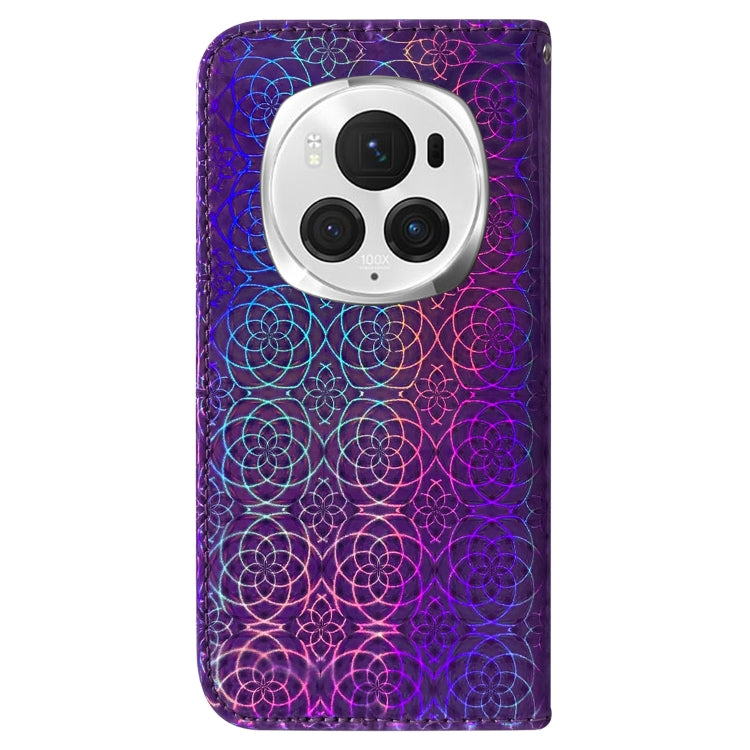 For Honor Magic6 Pro Colorful Magnetic Buckle Leather Phone Case(Purple) - Honor Cases by PMC Jewellery | Online Shopping South Africa | PMC Jewellery | Buy Now Pay Later Mobicred