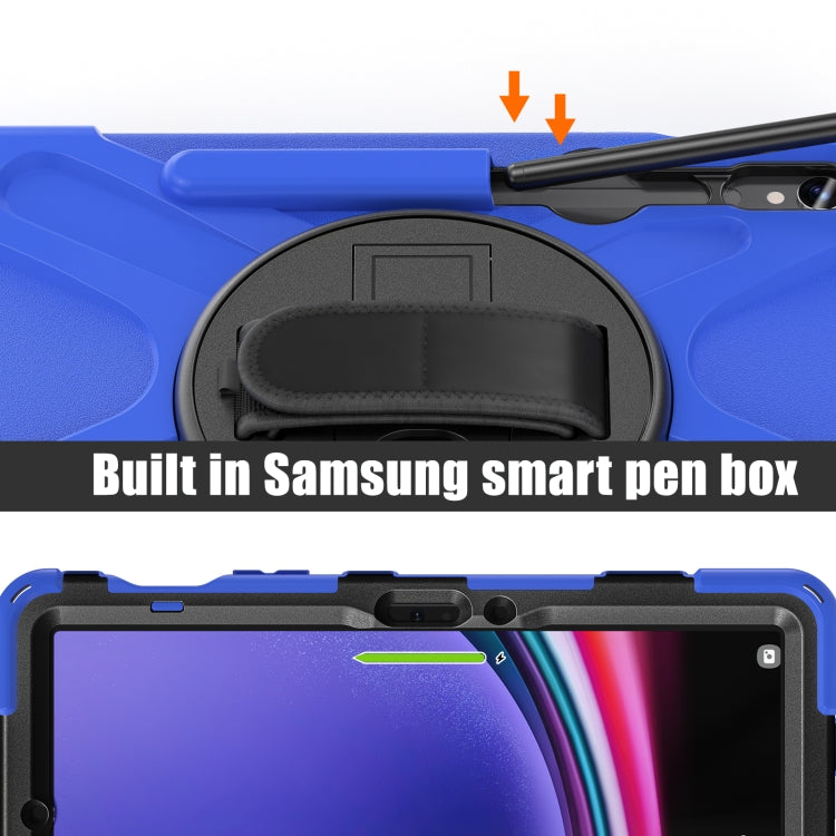 For Galaxy Tab S10 FE / S9 FE / S9 / S8 / S7 Rotatable Kickstand Grip Heavy Duty Hard Rugged Tablet Case(Blue) - free shipping - PMC Jewellery - Order now!