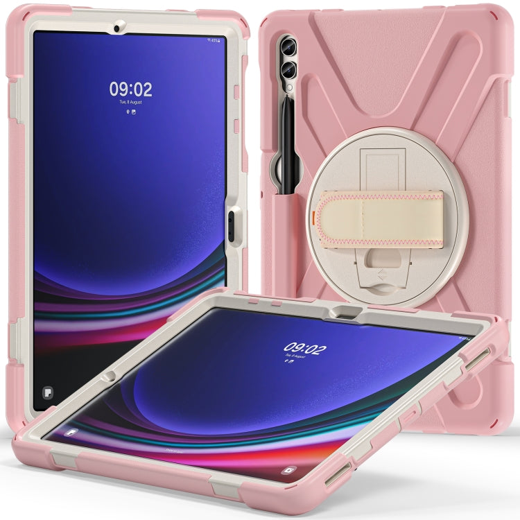 For Samsung Galaxy Tab S9+ / S8+ Rotary Handle Grab TPU + PC Tablet Case(Pink) - Galaxy Tab S9+ Cases by PMC Jewellery | Online Shopping South Africa | PMC Jewellery | Buy Now Pay Later Mobicred