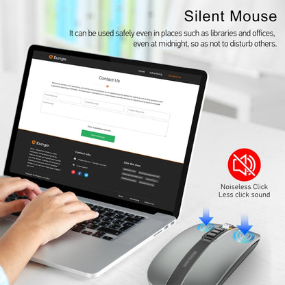 HXSJ M113 2400DPI Dual Mode 2.4GHz + Bluetooth 5.1 Wireless Mouse(Metallic Grey) - Wireless Mice by HXSJ | Online Shopping South Africa | PMC Jewellery | Buy Now Pay Later Mobicred