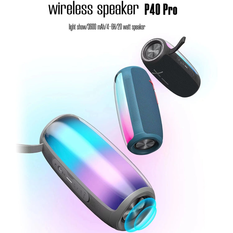 HOPESTAR P40 Pro IPX6 Waterproof RGB Light Wireless Bluetooth Speaker(Army Green) - free shipping - PMC Jewellery - Order now!