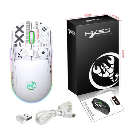 HXSJ T90 RGB Light Three-mode Wireless Gaming Mouse(White) - Wireless Mice by HXSJ | Online Shopping South Africa | PMC Jewellery | Buy Now Pay Later Mobicred