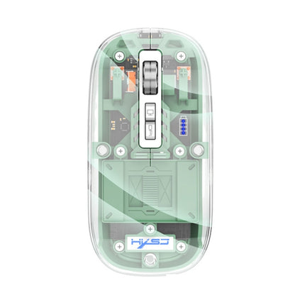 HXSJ T900 Transparent Magnet Three-mode Wireless Gaming Mouse(Bean Green) - Wireless Mice by HXSJ | Online Shopping South Africa | PMC Jewellery