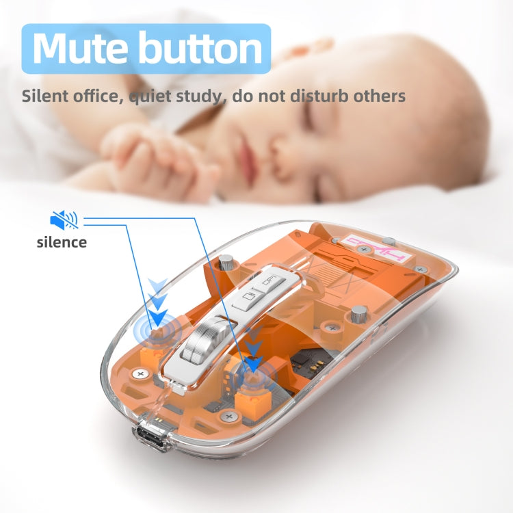 HXSJ T900 Transparent Magnet Three-mode Wireless Gaming Mouse(Bean Green) - Wireless Mice by HXSJ | Online Shopping South Africa | PMC TechLife | Buy Now Pay Later Mobicred