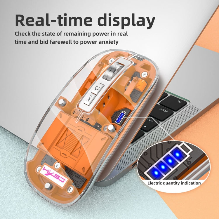 HXSJ T900 Transparent Magnet Three-mode Wireless Gaming Mouse(Bean Green) - Wireless Mice by HXSJ | Online Shopping South Africa | PMC TechLife | Buy Now Pay Later Mobicred
