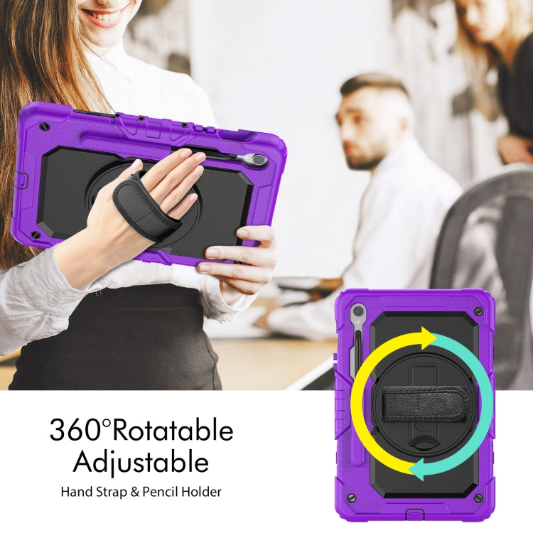 For Samsung Galaxy Tab S8 / S7 Silicone Hybrid PC Tablet Protective Case(Purple+Black) - Galaxy Tab S8 Cases by PMC Jewellery | Online Shopping South Africa | PMC Jewellery | Buy Now Pay Later Mobicred