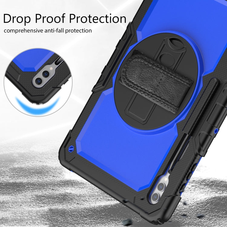 For Samsung Galaxy Tab S9 Ultra / S10 Ultra Silicone Hybrid PC Tablet Protective Case(Black+Dark Blue) - Galaxy Tab S9 Ultra Cases by PMC Jewellery | Online Shopping South Africa | PMC Jewellery | Buy Now Pay Later Mobicred