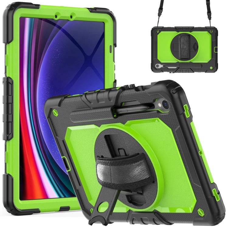 For Samsung Galaxy Tab S9 / S9 FE Silicone + PC Tablet Case(Black+Yellow Green) - Galaxy Tab S9 Cases by PMC Jewellery | Online Shopping South Africa | PMC Jewellery | Buy Now Pay Later Mobicred