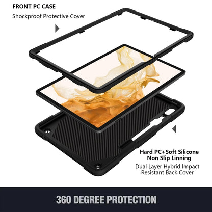 For Samsung Galaxy Tab S9 Butterfly Kickstand Heavy Duty Hard Rugged Tablet Case(Black) - Galaxy Tab S9 Cases by PMC Jewellery | Online Shopping South Africa | PMC Jewellery | Buy Now Pay Later Mobicred