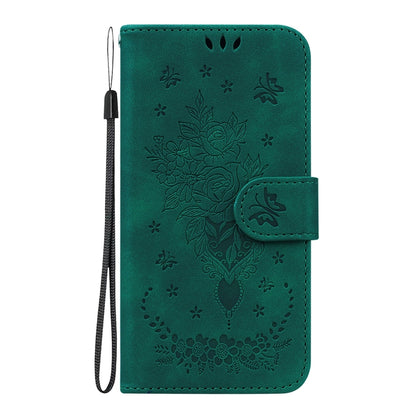 For Honor Magic6 Pro Butterfly Rose Embossed Leather Phone Case(Green) - Honor Cases by PMC Jewellery | Online Shopping South Africa | PMC Jewellery | Buy Now Pay Later Mobicred