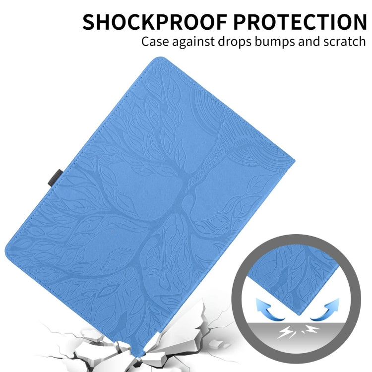 For Samsung Galaxy Tab S10 / S8 / S7 Tree Life Embossed Rotation Leather Tablet Case(Blue) - Tab S10 Cases by PMC Jewellery | Online Shopping South Africa | PMC Jewellery | Buy Now Pay Later Mobicred