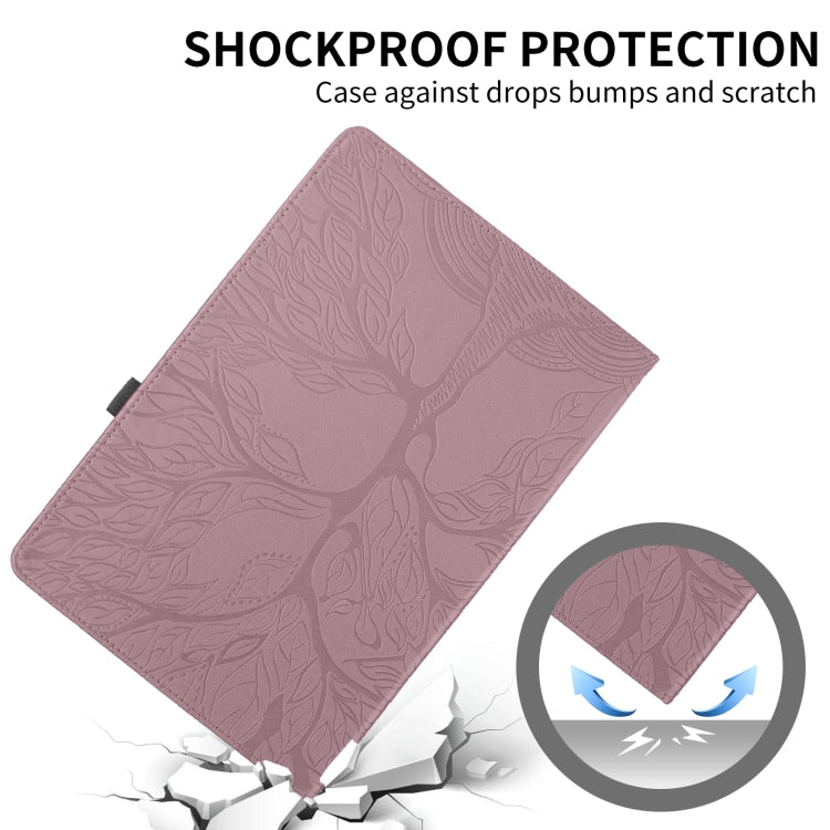 For Lenovo Tab M10 Plus 10.6 3rd Gen Tree Life Embossed Rotation Leather Smart Tablet Case(Rose Gold) - free shipping - PMC TechLife - Order now!