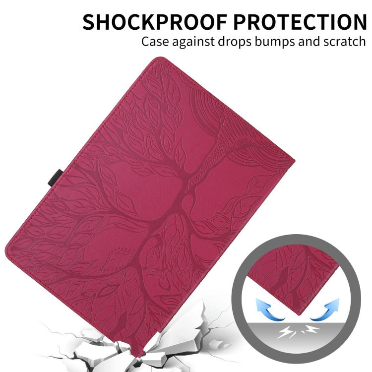 For Lenovo Tab M9 Tree Life Embossed Rotation Leather Tablet Case(Red) - Lenovo by PMC TechLife | Online Shopping South Africa | PMC TechLife | Buy Now Pay Later Mobicred