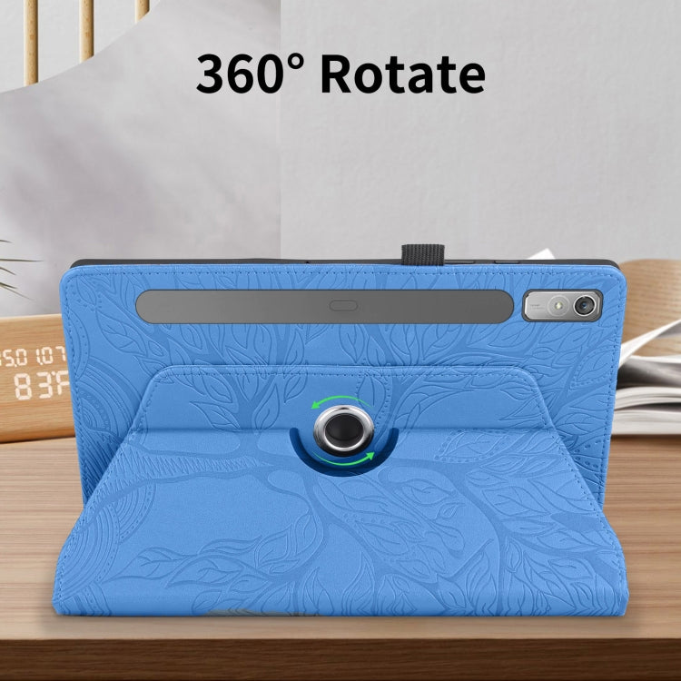 For Lenovo Tab P11 Pro 2nd / Xiaoxin Pad 11 Pro Tree Life Embossed Rotation Leather Tablet Case(Blue) - free shipping - PMC TechLife - Order now!