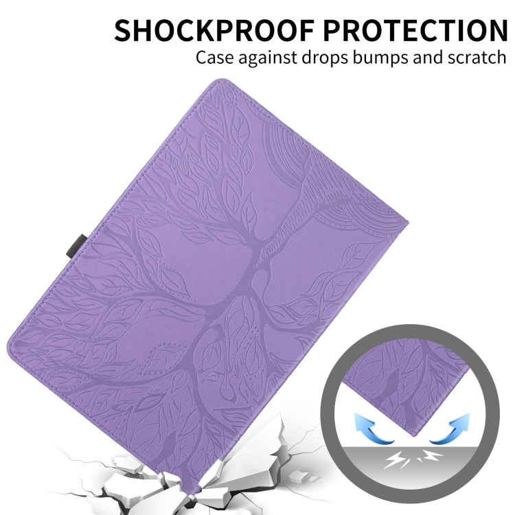 For Nokia T20 10.4 2021 Tree Life Embossed Rotation Leather Tablet Case(Purple) - Nokia by PMC TechLife | Online Shopping South Africa | PMC TechLife | Buy Now Pay Later Mobicred