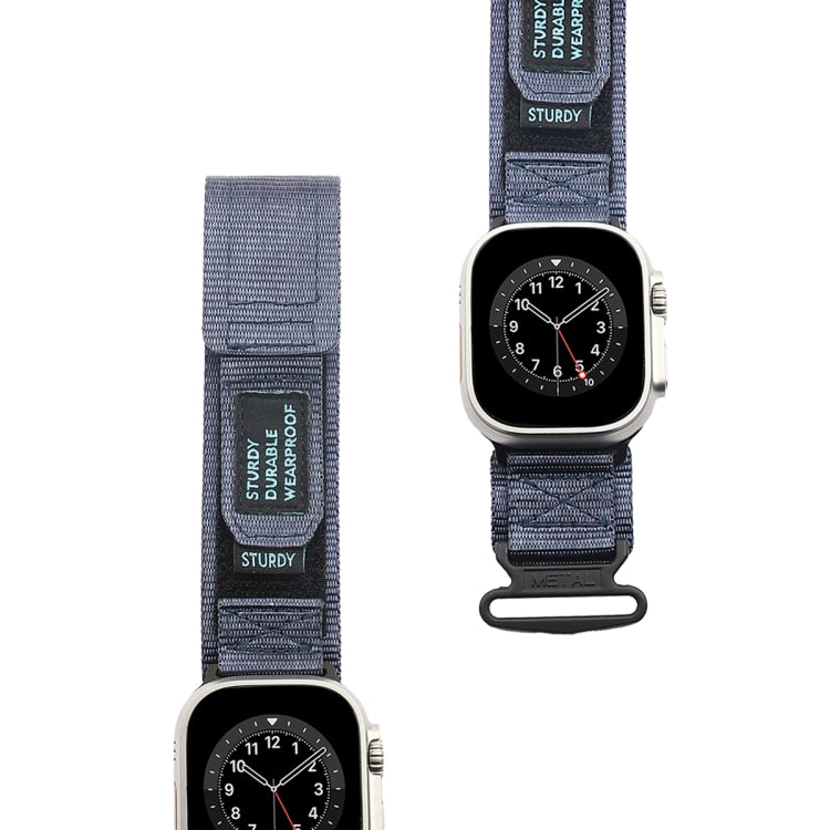 For Apple Watch Ultra 49mm AW Nylon Two-Section Watch Band(Blue) - Watch Bands by PMC Jewellery | Online Shopping South Africa | PMC Jewellery | Buy Now Pay Later Mobicred