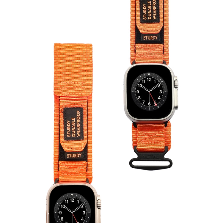 For Apple Watch Ultra 2 49mm AW Nylon Two-Section Watch Band(Orange) - Watch Bands by PMC Jewellery | Online Shopping South Africa | PMC Jewellery | Buy Now Pay Later Mobicred