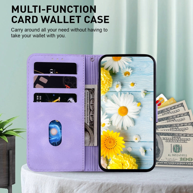 For Google Pixel 9 Lily Embossed Leather Phone Case(Purple) - Google Cases by PMC TechLife | Online Shopping South Africa | PMC TechLife | Buy Now Pay Later Mobicred