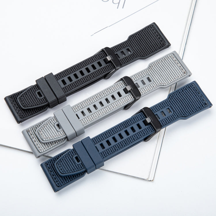 For Apple Watch Series 9 45mm Hybrid Braid Nylon Silicone Watch Band(Blue) - Watch Bands by PMC TechLife | Online Shopping South Africa | PMC TechLife
