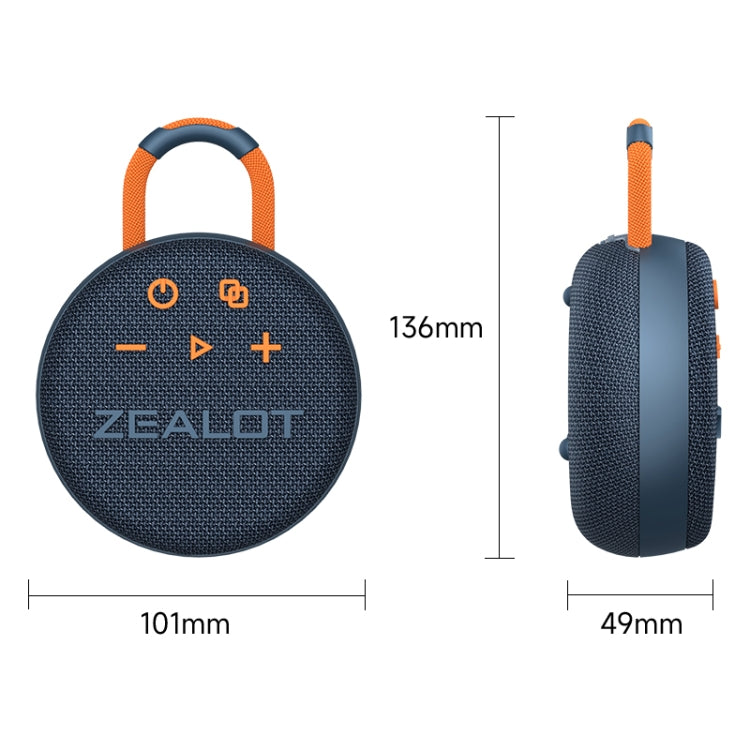 Zealot S77 IPX7 Waterproof Portable Wireless Bluetooth Speaker(Blue Cyan) - free shipping - PMC Jewellery - Order now!