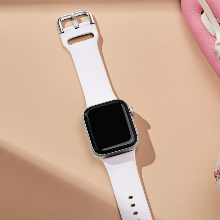 For Apple Watch SE 40mm Pin Buckle Silicone Watch Band(White) - free shipping - PMC TechLife - Order now!