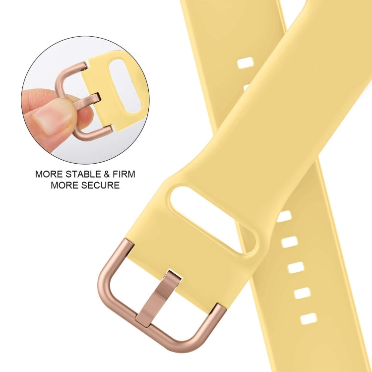 For Apple Watch SE 40mm Pin Buckle Silicone Watch Band(Yellow) - free shipping - PMC TechLife - Order now!