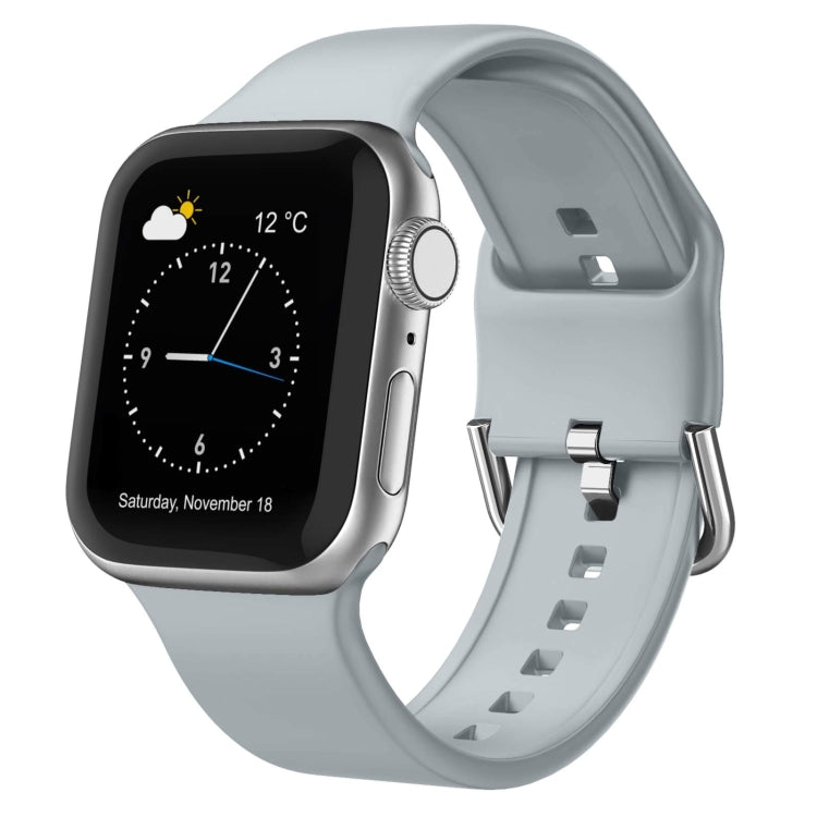For Apple Watch Series 6 40mm Pin Buckle Silicone Watch Band(Light Grey) - free shipping - PMC TechLife - Order now!