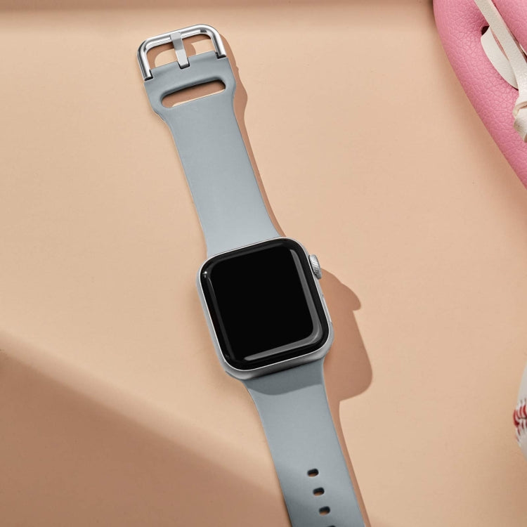 For Apple Watch Series 3 38mm Pin Buckle Silicone Watch Band(Light Grey) - free shipping - PMC TechLife - Order now!
