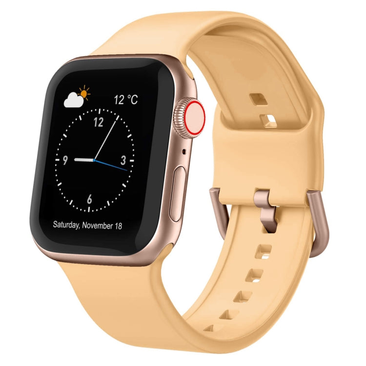 For Apple Watch Series 2 42mm Pin Buckle Silicone Watch Band(Light Orange) - free shipping - PMC TechLife - Order now!