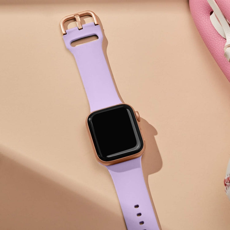 For Apple Watch 42mm Pin Buckle Silicone Watch Band(Lavender) - free shipping - PMC TechLife - Order now!