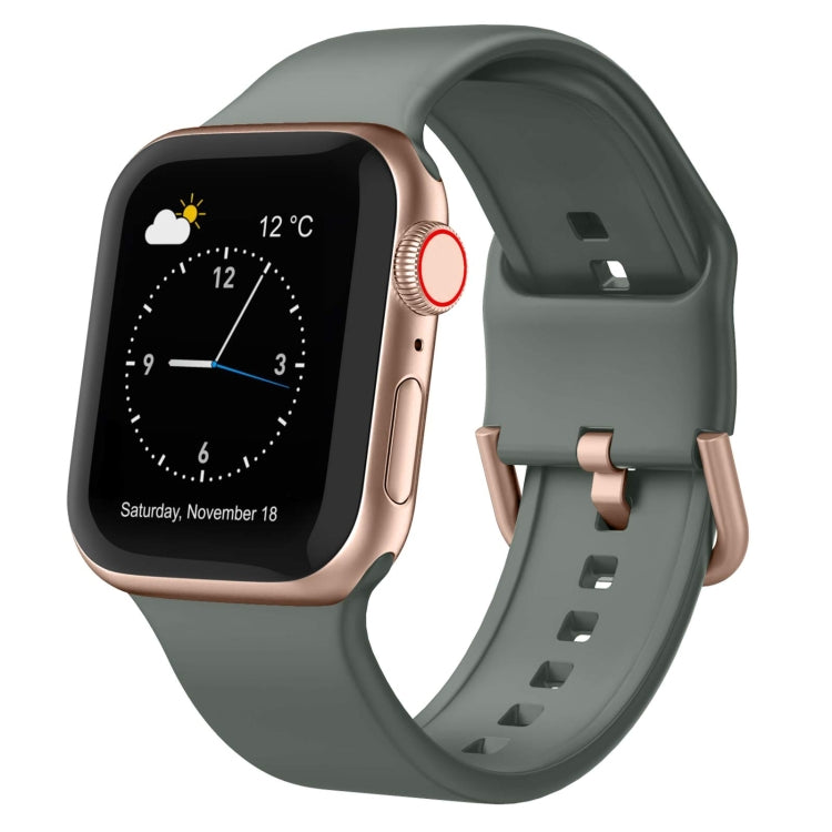 For Apple Watch 38mm Pin Buckle Silicone Watch Band(Olive) - free shipping - PMC TechLife - Order now!
