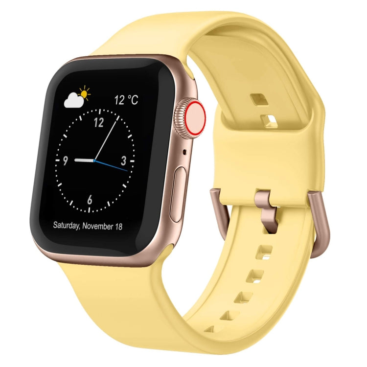 For Apple Watch 38mm Pin Buckle Silicone Watch Band(Yellow) - free shipping - PMC TechLife - Order now!