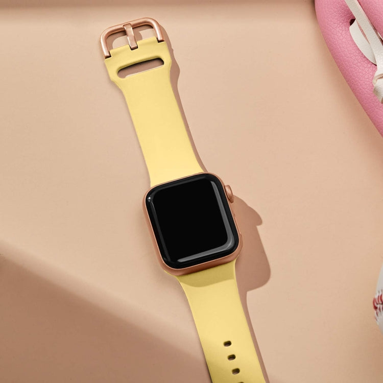 For Apple Watch 38mm Pin Buckle Silicone Watch Band(Yellow) - free shipping - PMC TechLife - Order now!