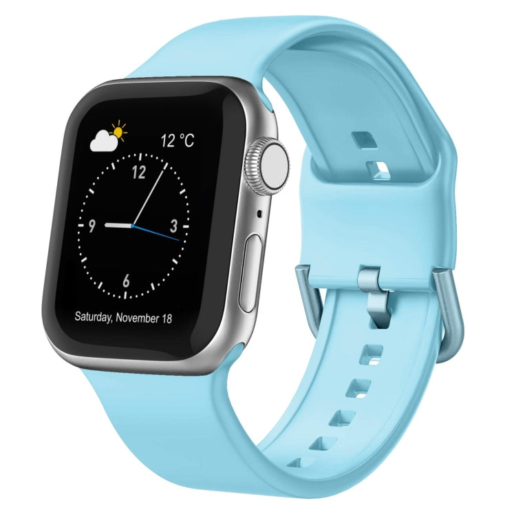 For Apple Watch 38mm Pin Buckle Silicone Watch Band(Light Blue) - free shipping - PMC TechLife - Order now!