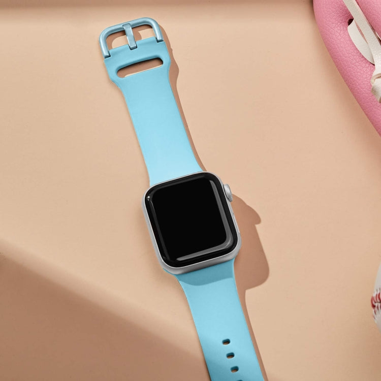 For Apple Watch 38mm Pin Buckle Silicone Watch Band(Light Blue) - free shipping - PMC TechLife - Order now!
