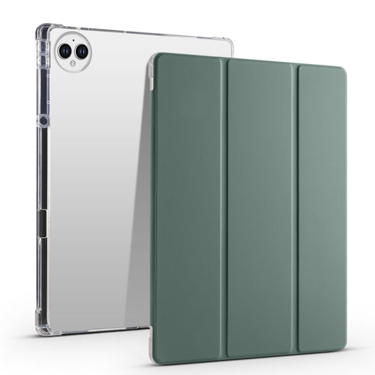 For Huawei MatePad Pro 13.2 2023 3-folding Transparent TPU Smart Leather Tablet Case(Dark Night Green) - Huawei by PMC Jewellery | Online Shopping South Africa | PMC Jewellery