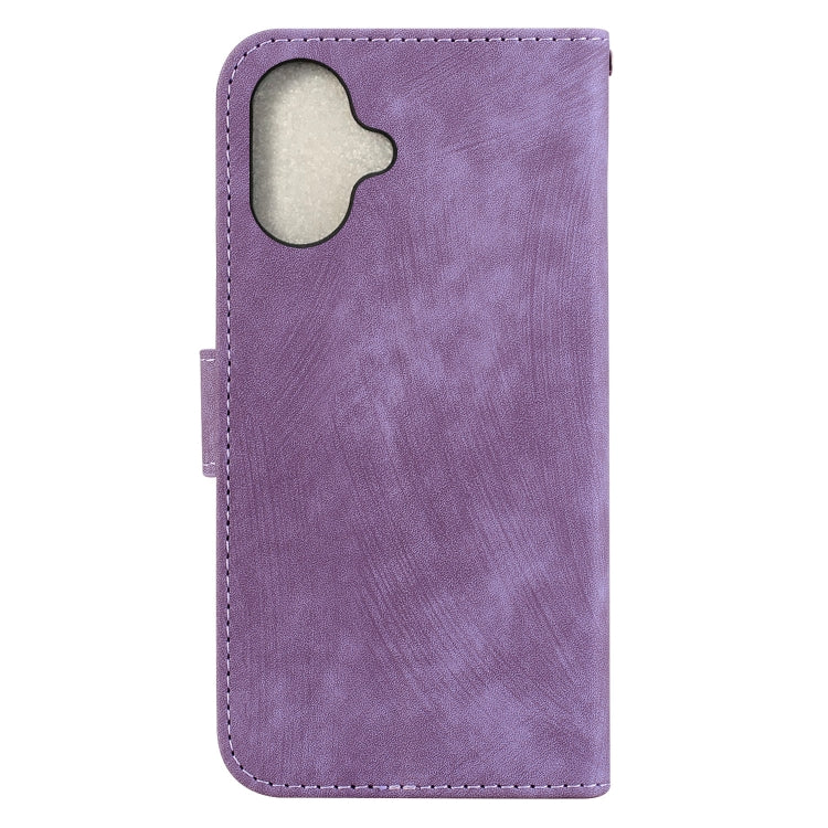 For iPhone 16 Plus Little Tiger Embossed Leather Phone Case(Purple) - iPhone 16 Plus Cases by PMC Jewellery | Online Shopping South Africa | PMC Jewellery | Buy Now Pay Later Mobicred