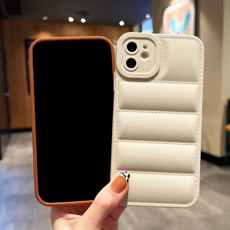 For iPhone 11 Eiderdown Airbag Frosted TPU Phone Case(Brown) - iPhone 11 Cases by PMC TechLife | Online Shopping South Africa | PMC TechLife