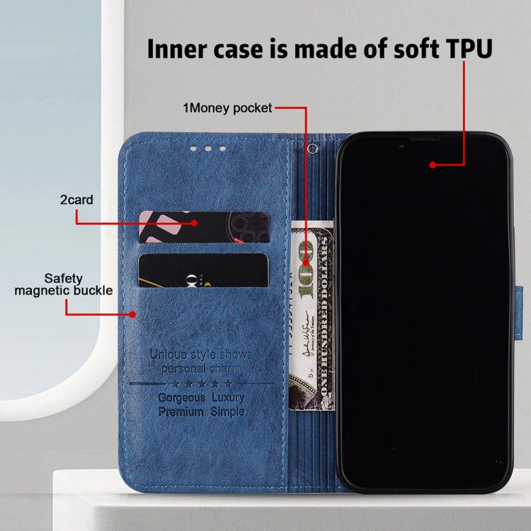 For Google Pixel 9 Skin Feeling Oil Leather Texture PU + TPU Phone Case(Dark Blue) - Google Cases by PMC TechLife | Online Shopping South Africa | PMC TechLife | Buy Now Pay Later Mobicred