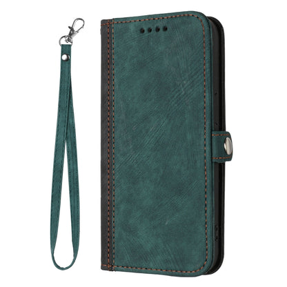 For iPhone SE 2024 Side Buckle Double Fold Hand Strap Leather Phone Case(Dark Green) - More iPhone Cases by PMC Jewellery | Online Shopping South Africa | PMC Jewellery | Buy Now Pay Later Mobicred