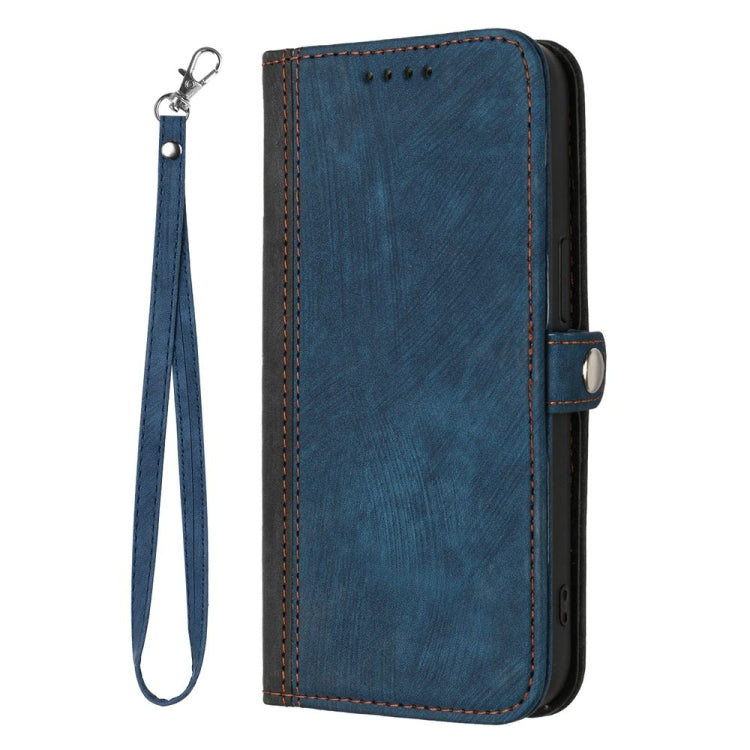 For iPhone 16 Pro Side Buckle Double Fold Hand Strap Leather Phone Case(Royal) - iPhone 16 Pro Cases by PMC TechLife | Online Shopping South Africa | PMC TechLife | Buy Now Pay Later Mobicred